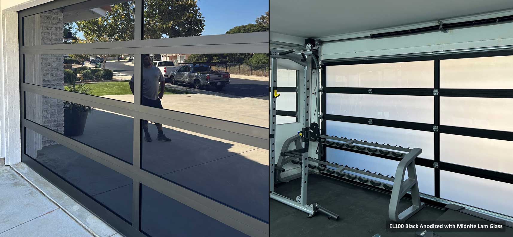 Model EL100 Full View Aluminum Garage Doors